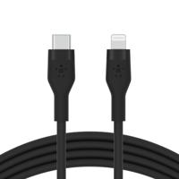 Belkin BoostCharge Flex siliconen USB Type C/Lightning-kabel (3 m), MFi-gecertificeerde 20 W PD Power Delivery-snellaadkabel voor iPhone 14/14 Plus, 13, 12, Pro, Max, mini, SE, iPad en meer – Zwart - thumbnail