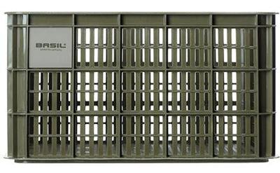 Gerecyclede fietskrat Basil Crate L 40.0 liter 39 x 49 x 26 cm - moss green