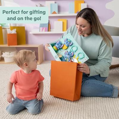 DISNEY BABY - STITCH - Geboortegeschenkset - 4 pasgeboren speeltjes, rammelaar, bijtring, multi-sensorisch speelgoed