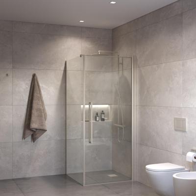 Douchecabine Sanivo Suno Helder Glas Met RVS Look Profiel (Alle Maten)