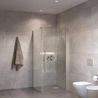 Douchecabine Sanivo Suno Helder Glas Met RVS Look Profiel (Alle Maten) - thumbnail