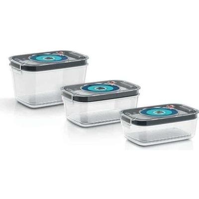 BOSCH - 3 luchtdichte vacuümbewaarboxen: 0,7L, 1,0L en 1,5L - Lekbak - Dag- en maandindicator - Tritan BOSCH - 3 luchtdichte vacuümbewaarboxen: 0,7L, 1,0L en 1,5L - Lekbak - Dag- en maandindicator - Tritan