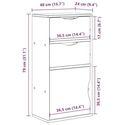 Bijzetkast met lades wit 40x24x79 cm massief grenenhout Bijzetkast met lades wit 40x24x79 cm massief grenenhout
