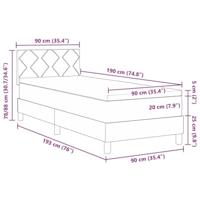 Boxspringbed met matras en LED fluweel donkergrijs 90x190 cm - thumbnail