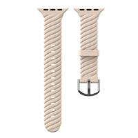 By Qubix - Siliconen 'Twist' bandje - Zand roze - Compatible met Apple Watch 44mm / 45mm / 46mm / 49mm - Compatible Apple watch bandjes - thumbnail