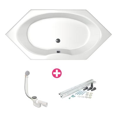 Xenz Orona ligbad - 190x90cm - met overloop - zonder afvoer - Acryl Wit 6861-01