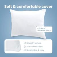 VidaXL Hoofdkussen met kussen wit katoen en polyester - thumbnail