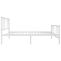Bedframe met hoofd- en voeteneinde metaal wit 90x200 cm - thumbnail