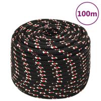 VidaXL Boot touw 12 mm 100 m polypropyleen zwart - thumbnail