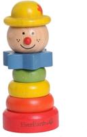 Everearth stapelclown van hout 13 cm groot - thumbnail