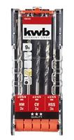 kwb 109155 HSS Boorset 9-delig 3 mm, 4 mm, 5 mm, 6 mm, 8 mm 1/4 (6.3 mm) 9 stuk(s) - thumbnail
