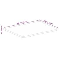 Tafelblad met natuurlijke rand 100x80x3,8 cm massief mangohout - thumbnail