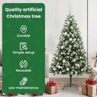 VidaXL Kunstmatige scharnierkerstboom met bedekte sneeuw 150 cm - thumbnail
