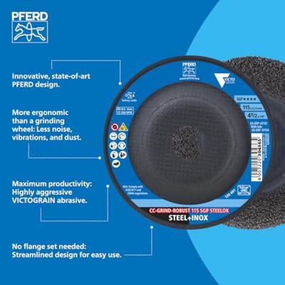 PFERD TOOLS 64195116 Schuurschijf Diameter 115 mm Boordiameter 22.23 mm RVS, Staal, Hout 10 stuk(s) PFERD TOOLS 64195116 Schuurschijf Diameter 115 mm Boordiameter 22.23 mm RVS, Staal, Hout 10 stuk(s)