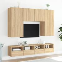 Tv-wandmeubels 2 st 80x30x30 cm bewerkt hout sonoma eikenkleur - thumbnail