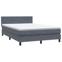 Boxspring met matras fluweel donkergrijs 160x220 cm - thumbnail