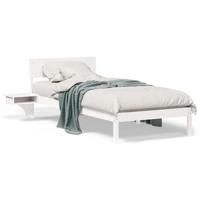 Bedframe met nachttafels Wit 100 x 200 cm Massief grenenhout - thumbnail