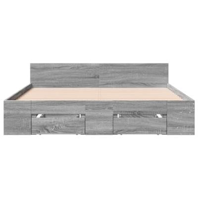 Bedframe met lades bewerkt hout grijs sonoma eiken 160x200 cm