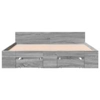 Bedframe met lades bewerkt hout grijs sonoma eiken 140x190 cm - thumbnail