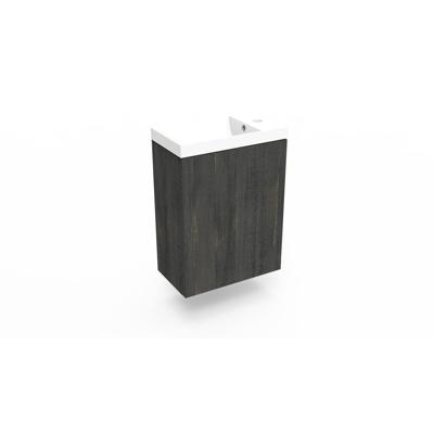 Fonteinkast Dark Oak Arcqua Luna 40x55x28 cm Incl. Fontein Mat Wit Met Overloop Arcqua Fonteinkast Dark Oak Arcqua Luna 40x55x28 cm Incl. Fontein Mat Wit Met Overloop Arcqua