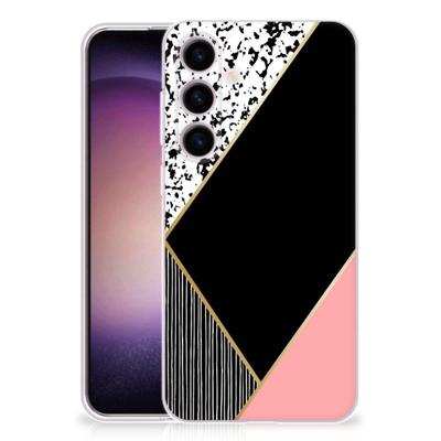 Samsung Galaxy S24 | TPU Hoesje | Zwart Roze Vormen
