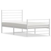 Bedframe met hoofd- en voeteneinde metaal wit 80x200 cm - thumbnail