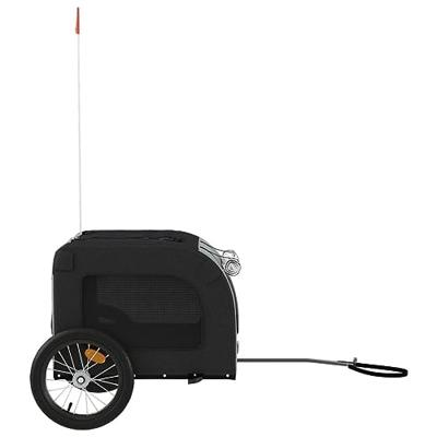 Hondenfietstrailer oxford stof en ijzer zwart en grijs - thumbnail