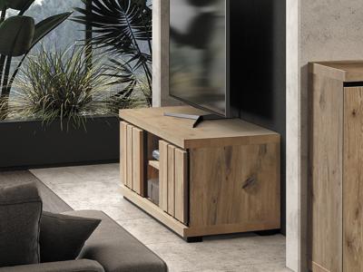 Tv-meubel STEFALIS 2 schuifdeuren canyon eik Tv-meubel STEFALIS 2 schuifdeuren canyon eik