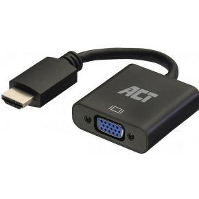 ACT 0,15 meter, HDMI-A male naar VGA female adapter, met audio ACT 0,15 meter, HDMI-A male naar VGA female adapter, met audio