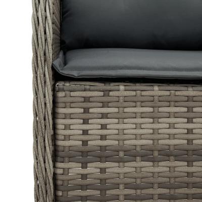 7-delige Tuinset met kussens poly rattan grijs - thumbnail