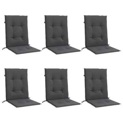 VidaXL Stoelkussens 6 st lage rug 100x50x4 cm stof gemêleerd antraciet VidaXL Stoelkussens 6 st lage rug 100x50x4 cm stof gemêleerd antraciet
