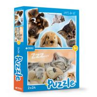 Rebo legpuzzel 2x24 stukjes - Baby anima - thumbnail