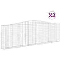 Schanskorven 2 st gewelfd 400x30x120/140 cm ijzer - thumbnail