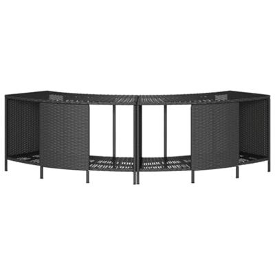 VidaXL Opbergschappen voor hottub 2 st poly rattan zwart