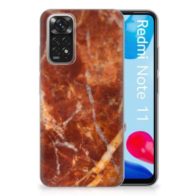 Xiaomi Redmi 10 | Redmi Note 11 4G | TPU | Siliconen hoesje | Marmer Bruin Xiaomi Redmi 10 | Redmi Note 11 4G | TPU | Siliconen hoesje | Marmer Bruin