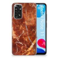 Xiaomi Redmi 10 | Redmi Note 11 4G | TPU | Siliconen hoesje | Marmer Bruin - thumbnail