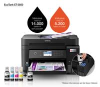 Epson EcoTank ET-3850 Multifunctionele printer Inkjet Kleur A4 Printen, scannen, kopiëren ADF, USB, WiFi, Inktbijvulsysteem, Duplex, LAN - thumbnail