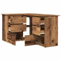 Hoekbureau 145x100x76 cm bewerkt hout oud houtkleurig - thumbnail