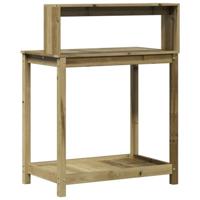 Oppottafel met schappen 82,5x50x109,5 cm gempregneerd hout - thumbnail