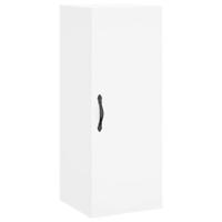 Hoge kast 34,5x34x180 cm bewerkt hout wit - thumbnail