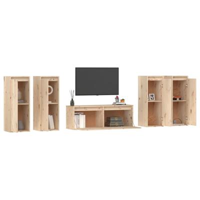 Tv-meubelen 5 st massief grenenhout - thumbnail