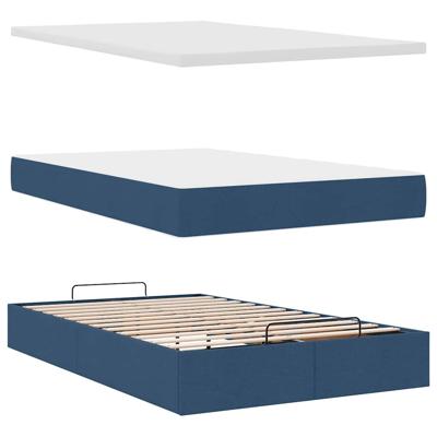 Bed met matras 140x190 cm stof blauw