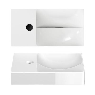 Clou Vale fonteinen keramiek fontein 38x19x7cm kraangat links Wit glanzend CL/03.03161.01.L Clou Vale fonteinen keramiek fontein 38x19x7cm kraangat links Wit glanzend CL/03.03161.01.L