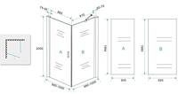 Wiesbaden Uni douchecabine draaideur met zijwand 100x100 cm mat zwart met helder glas 8mm NANO - thumbnail