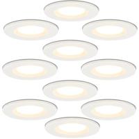 Set van 10 Venezia LED inbouwspots - 6 Watt 650 lumen - 2700K warm wit - Dimbaar - Rond - IP65 waterdicht - Wit - Voor binnen, buiten en badkamer - thumbnail