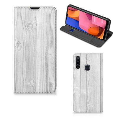 Samsung Galaxy A20s Book | Wallet Case | White Wood