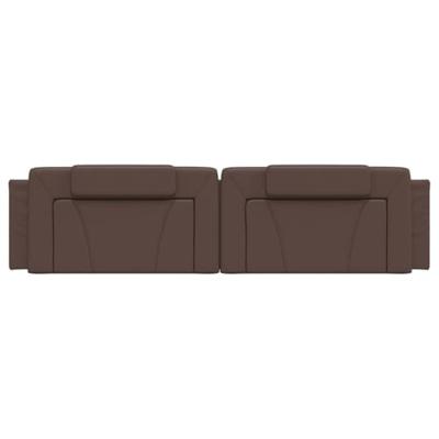 Hoofdbordkussen 200 cm kunstleer bruin