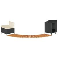 VidaXL Hottub-ombouw poly rattan en massief acaciahout zwart - thumbnail