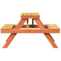 Picknicktafel 105x134x75 cm massief grenenhout wasbruin - thumbnail