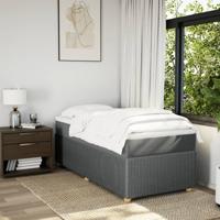 Boxspring met matras stof donkergrijs 90x190 cm - thumbnail